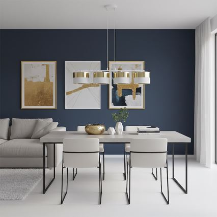 Suspension sur câble LUX 4xE27/15W/230V blanc/doré