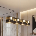 Suspension sur câble LUX 4xE27/15W/230V noir/doré