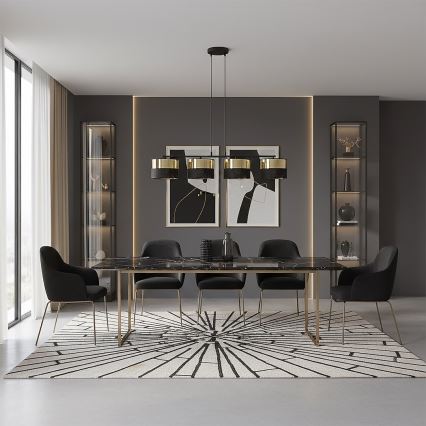 Suspension sur câble LUX 4xE27/15W/230V noir/doré