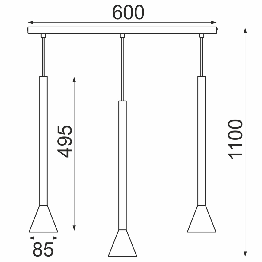 Suspension sur câble MAZZO 3xGU10/8W/230V beige