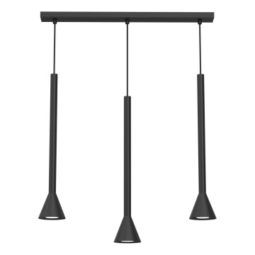 Suspension sur câble MAZZO 3xGU10/8W/230V noire