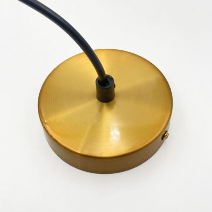 Suspension sur câble MILOU 1xE27/15W/230V dorée/beige fumé