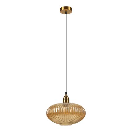 Suspension sur câble MILOU 1xE27/15W/230V dorée / beige fumée
