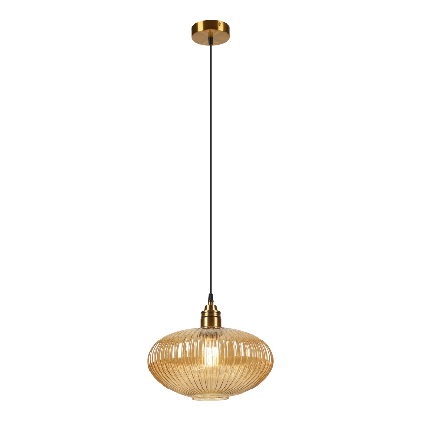Suspension sur câble MILOU 1xE27/15W/230V dorée / beige fumée