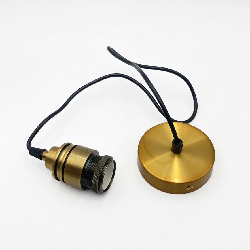 Suspension sur câble MILOU 1xE27/15W/230V dorée / beige fumée