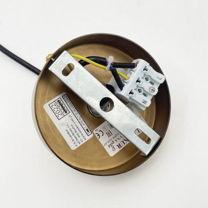 Suspension sur câble MILOU 1xE27/15W/230V dorée / beige fumée
