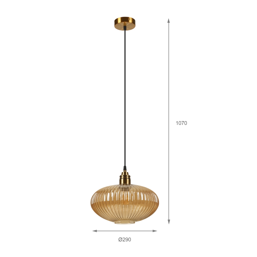 Suspension sur câble MILOU 1xE27/15W/230V dorée / beige fumée