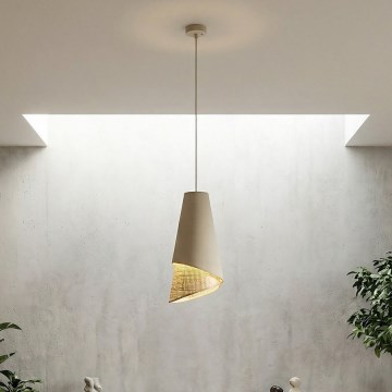 Suspension sur câble MODA 1xE27/15W/230V beige/rotin