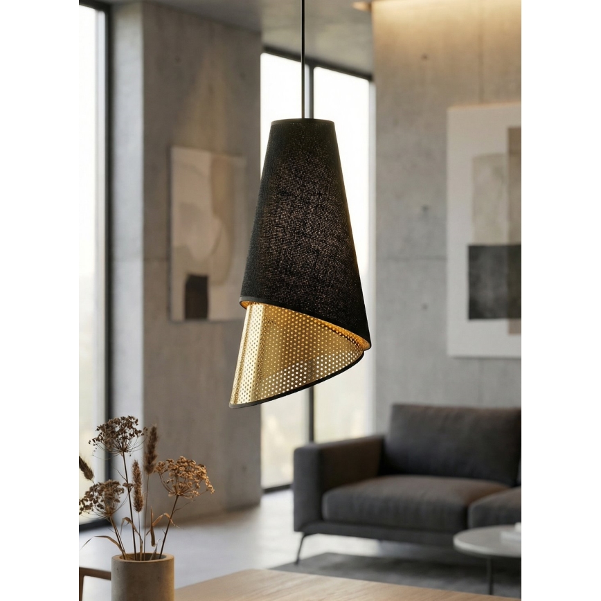 Suspension sur câble MODA 1xE27/15W/230V noir/doré