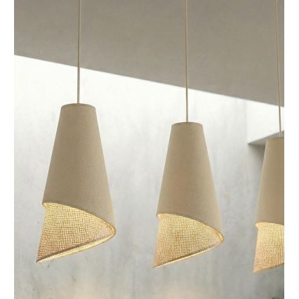 Suspension sur câble MODA 3xE27/15W/230V beige/rotin