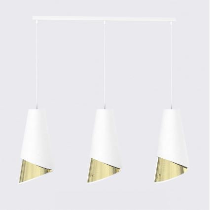 Suspension sur câble MODA 3xE27/15W/230V blanche/dorée