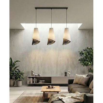 Suspension sur câble MODA 3xE27/15W/230V gris/noir