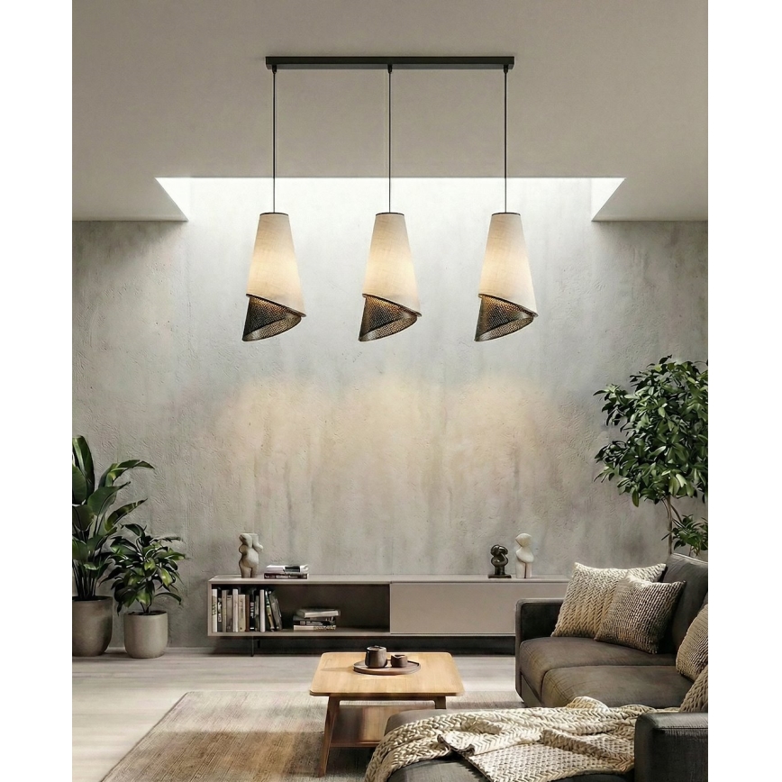 Suspension sur câble MODA 3xE27/15W/230V gris/noir