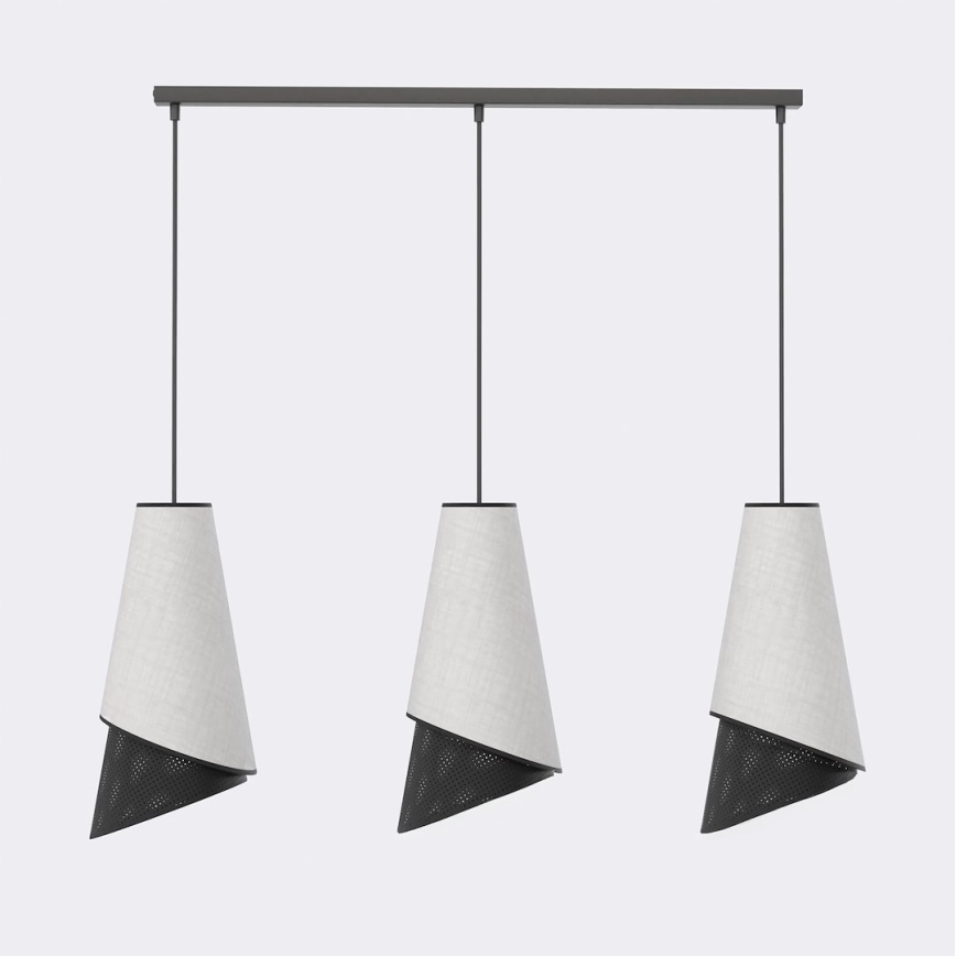 Suspension sur câble MODA 3xE27/15W/230V gris/noir