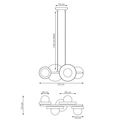Suspension sur câble MODEL 4xG9/8W/230V beige