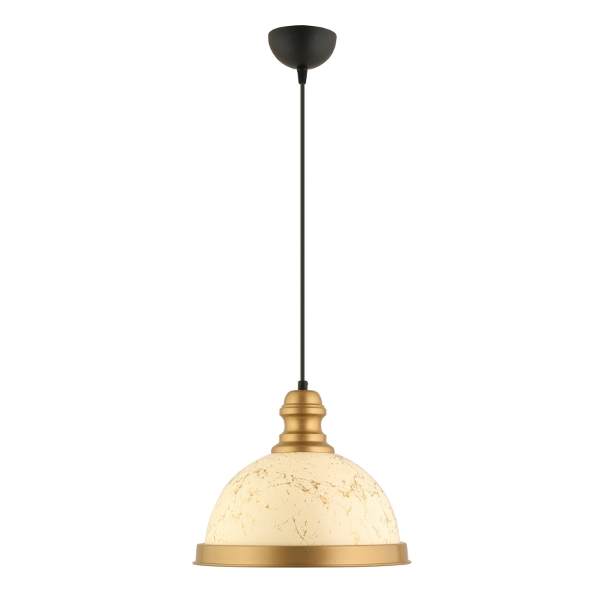 Suspension sur câble MONZA 1xE27/40W/230V Ø 29 cm crème/bronze