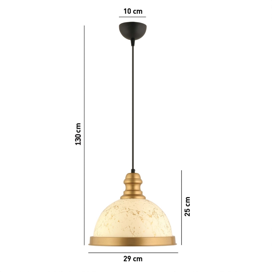 Suspension sur câble MONZA 1xE27/40W/230V Ø 29 cm crème/bronze