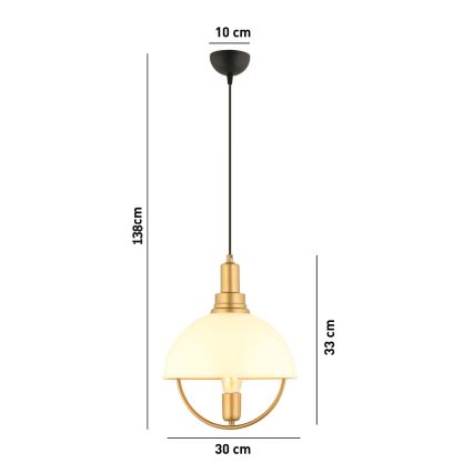 Suspension sur câble MONZA 1xE27/40W/230V Ø 30 cm crème/doré