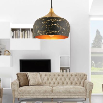 Suspension sur câble MONZA 1xE27/40W/230V Ø 30 cm noir/bronze