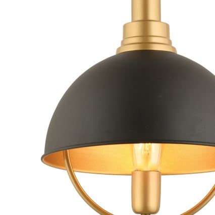 Suspension sur câble MONZA 1xE27/40W/230V Ø 30 cm noir/doré