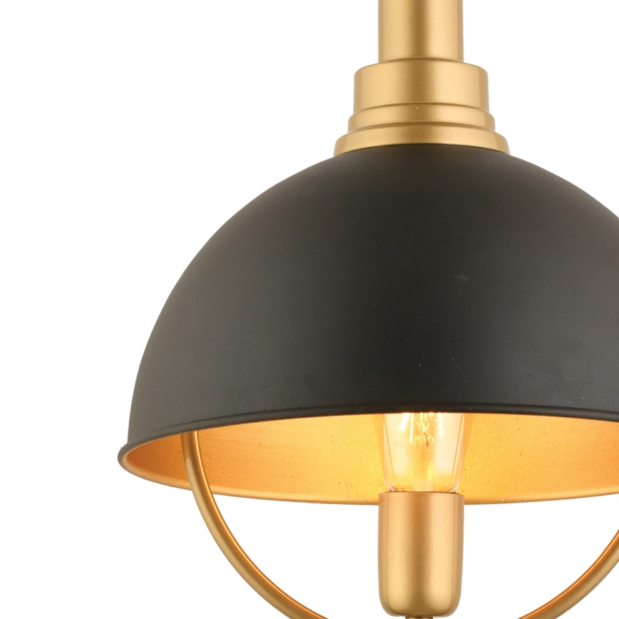 Suspension sur câble MONZA 1xE27/40W/230V Ø 30 cm noir/doré