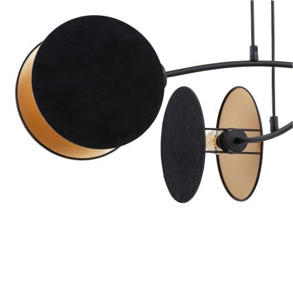 Suspension sur câble MOTIF 4xE27/15W/230V noire