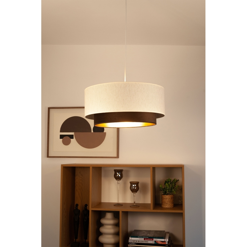 Suspension sur câble NATIA 1xE27/60W/230V blanc/marron