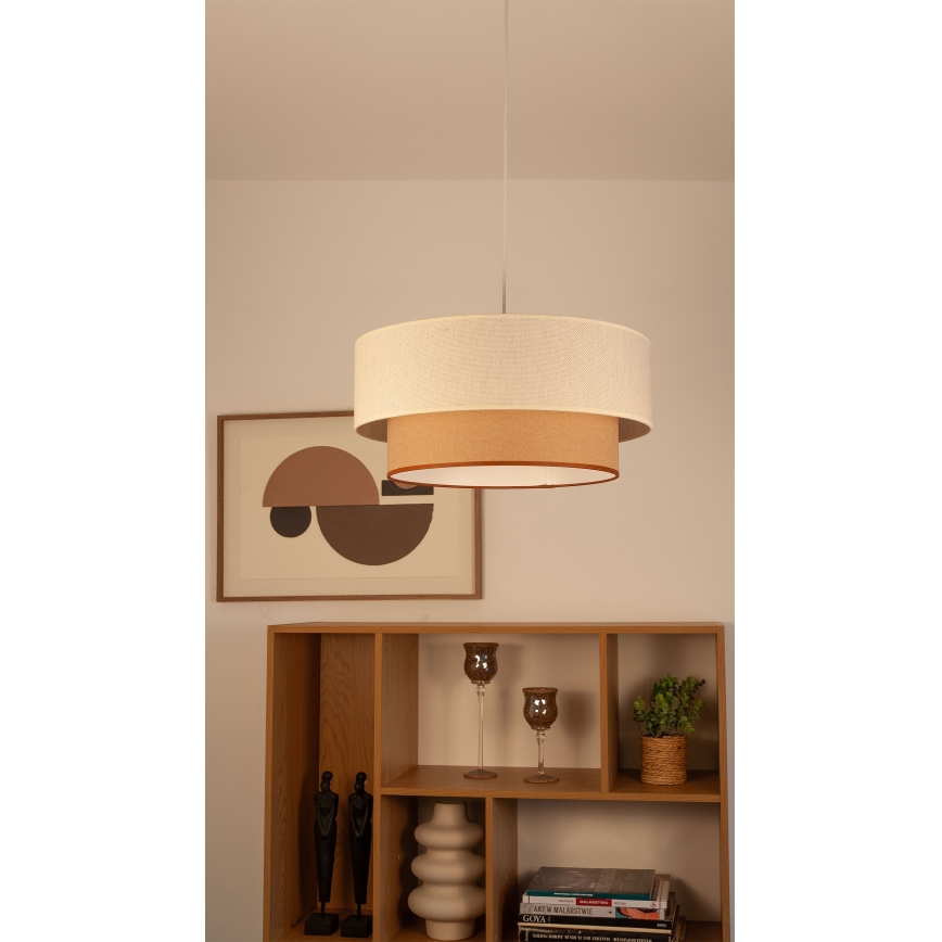 Suspension sur câble NATIA 1xE27/60W/230V blanc/marron