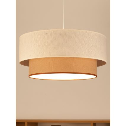 Suspension sur câble NATIA 1xE27/60W/230V Ø 45 cm blanc/marron