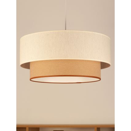 Suspension sur câble NATIA 1xE27/60W/230V Ø 45 cm blanc/marron