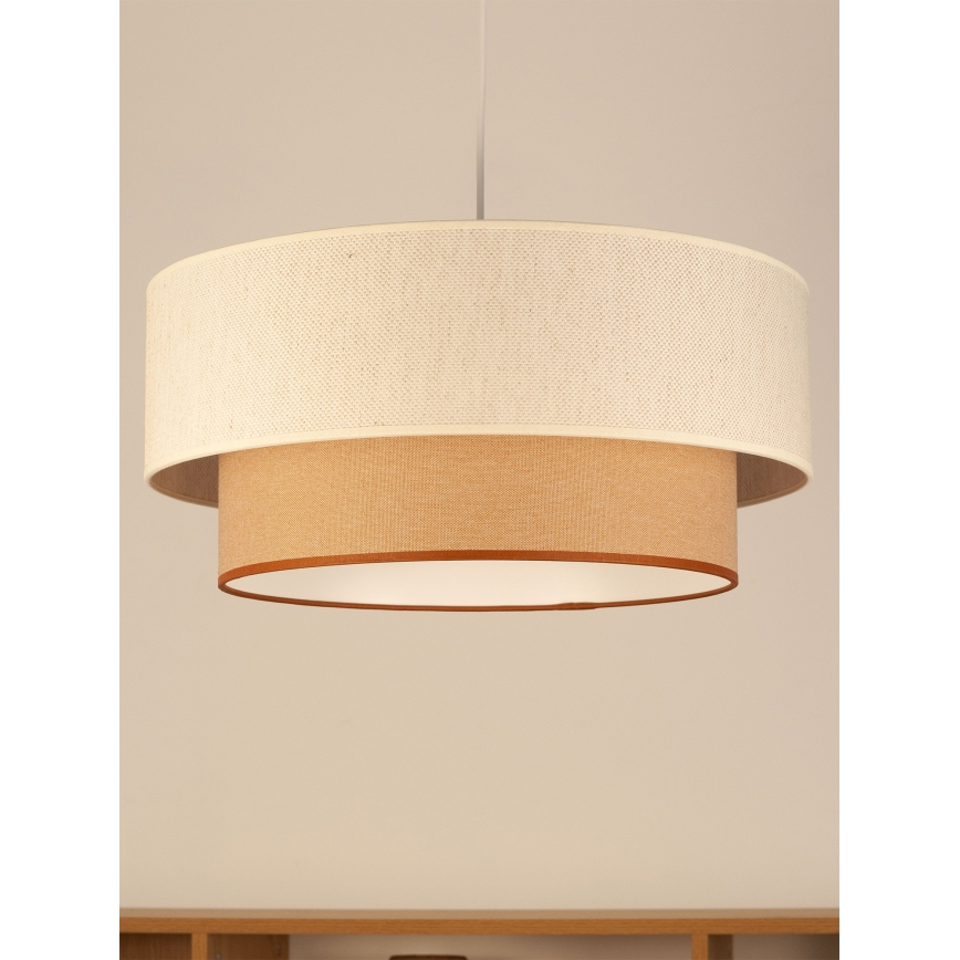 Suspension sur câble NATIA 1xE27/60W/230V Ø 45 cm blanc/marron