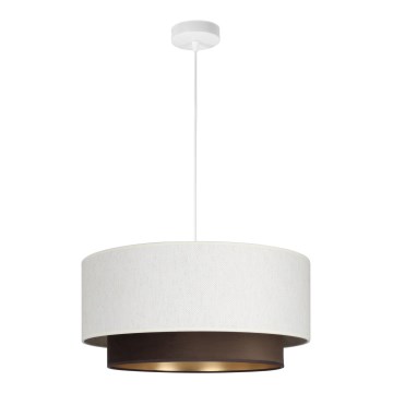 Suspension sur câble NATIA 1xE27/60W/230V Ø 45 cm blanche/marron