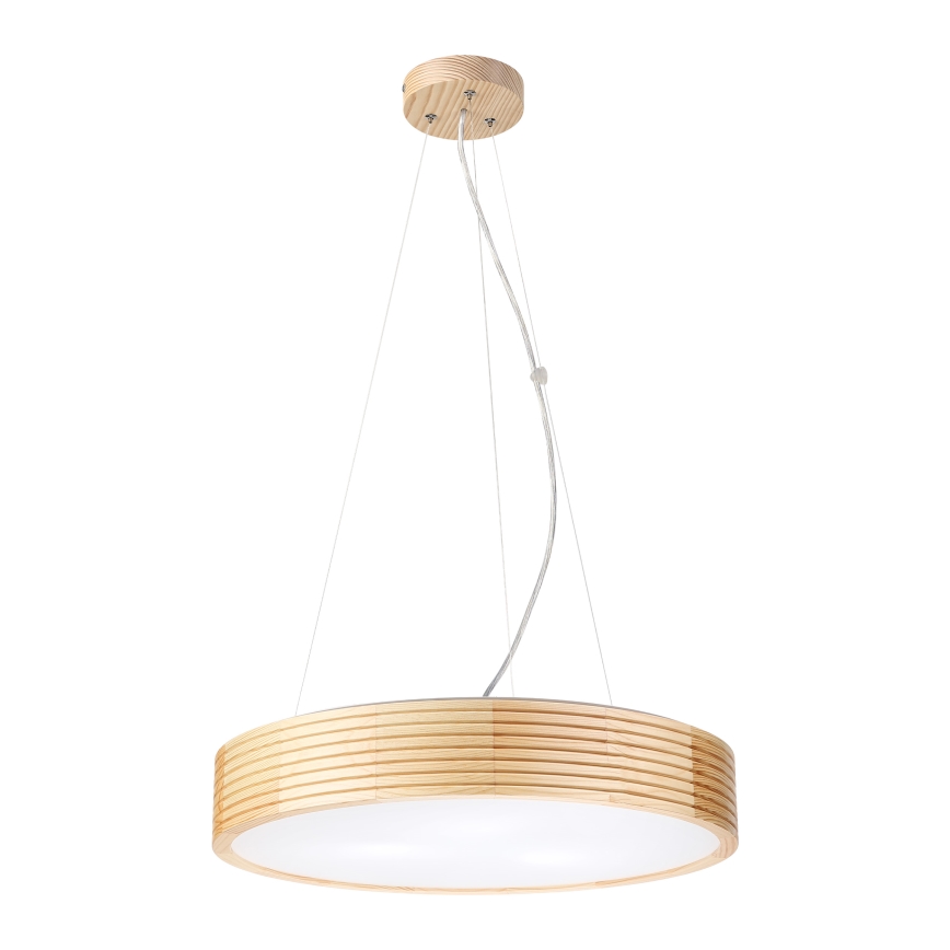 Suspension sur câble NATURAL MODERN 3xE27/15W/230V Ø 47,5 cm en pin