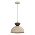 Suspension sur câble NEVIS 1xE27/15W/230V Ø 29 cm beige