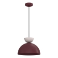 Suspension sur câble NEVIS 1xE27/15W/230V Ø 29 cm bordeaux