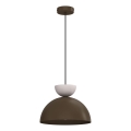 Suspension sur câble NEVIS 1xE27/15W/230V Ø 29 cm marron