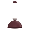 Suspension sur câble NEVIS 1xE27/15W/230V Ø 38 cm bordeaux