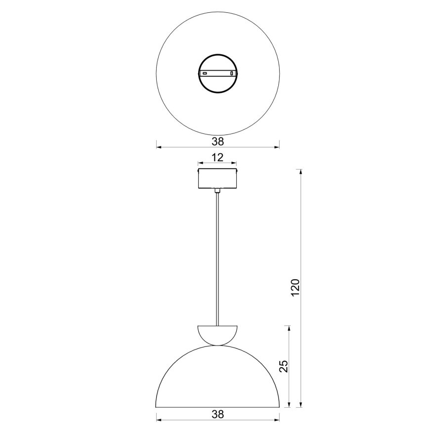 Suspension sur câble NEVIS 1xE27/15W/230V Ø 38 cm marron