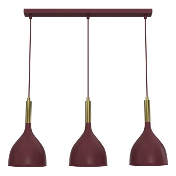Suspension sur câble NOAK 3xE27/15W/230V bordeaux