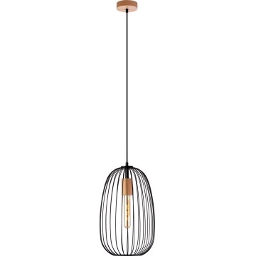 Suspension sur câble OVELLA 1xE27/15W/230V Ø 25 cm noir/pin