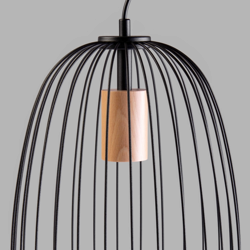 Suspension sur câble OVELLA 1xE27/15W/230V Ø 25 cm noir/pin