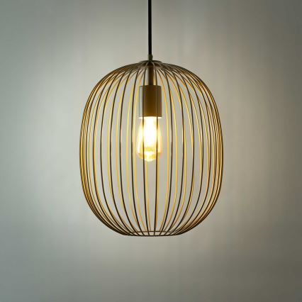 Suspension sur câble OVELLA 1xE27/15W/230V Ø 34 cm beige