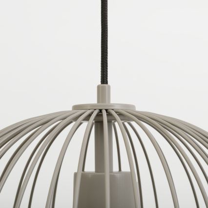 Suspension sur câble OVELLA 1xE27/15W/230V Ø 34 cm beige