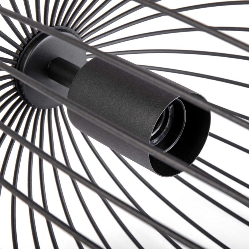 Suspension sur câble OVELLA 1xE27/15W/230V Ø 34 cm noir