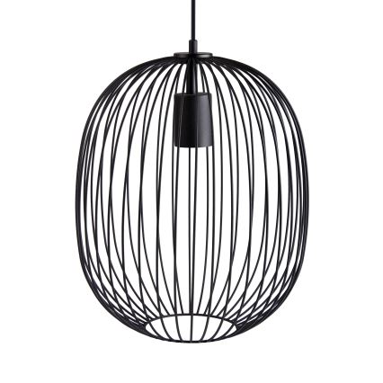 Suspension sur câble OVELLA 1xE27/15W/230V Ø 34 cm noir