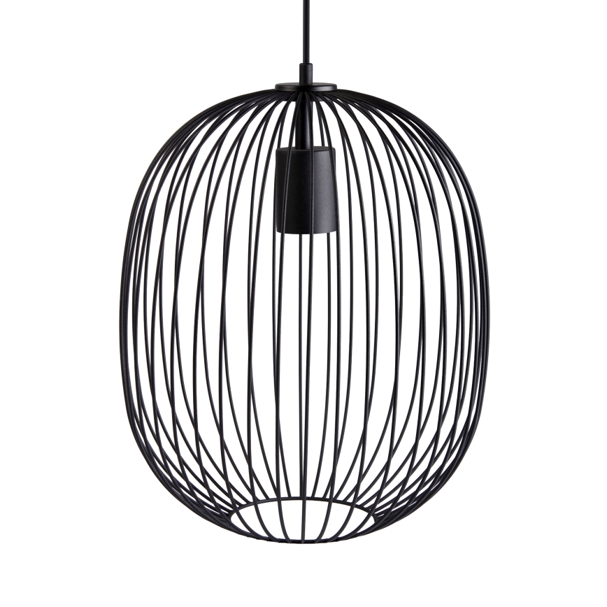Suspension sur câble OVELLA 1xE27/15W/230V Ø 34 cm noir