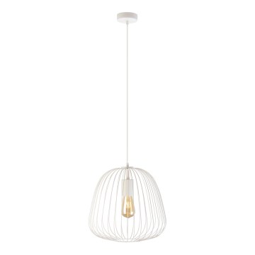 Suspension sur câble OVELLA 1xE27/15W/230V Ø 36 cm crème
