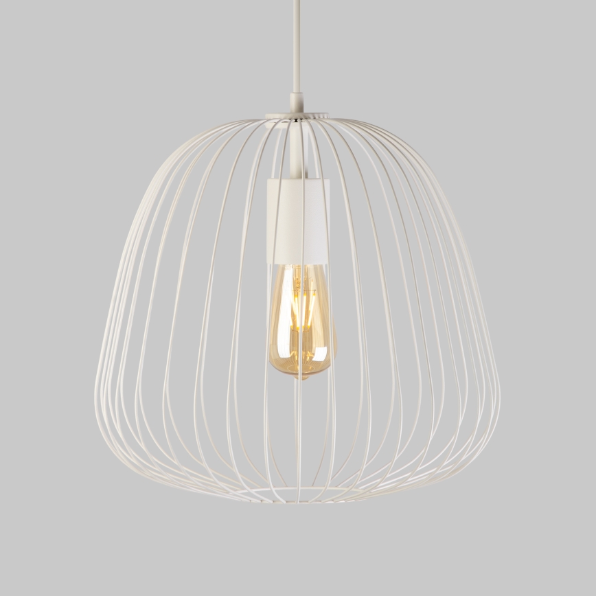 Suspension sur câble OVELLA 1xE27/15W/230V Ø 36 cm crème