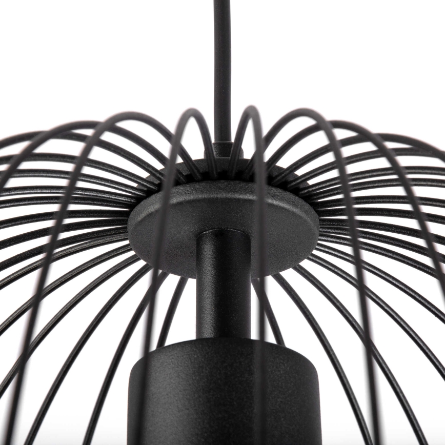 Suspension sur câble OVELLA 1xE27/15W/230V Ø 36 cm noire