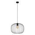 Suspension sur câble OVELLA 1xE27/15W/230V Ø 46 cm noire